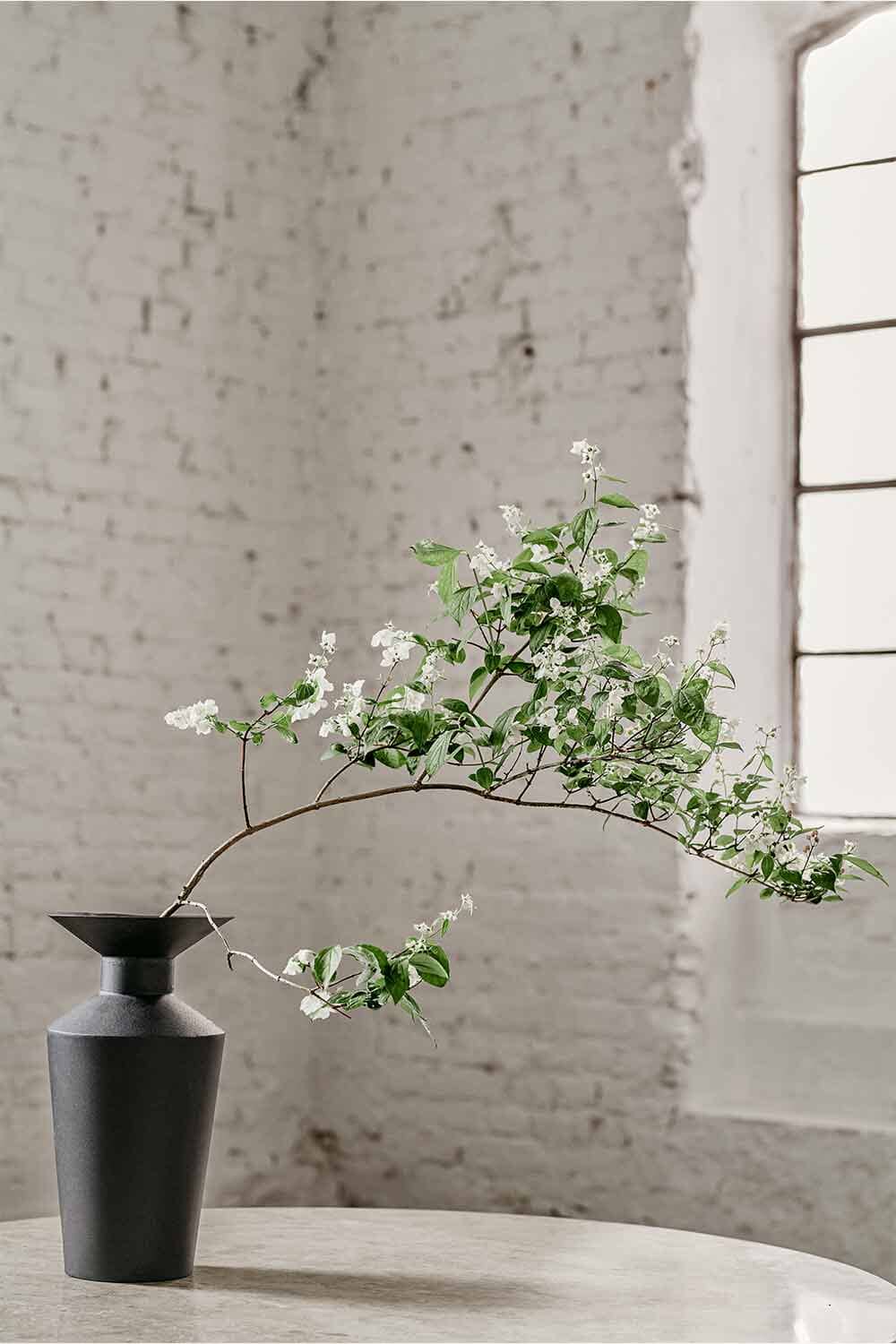 Columnae høy metallvase, svart - Storm Storm Lama Interiør